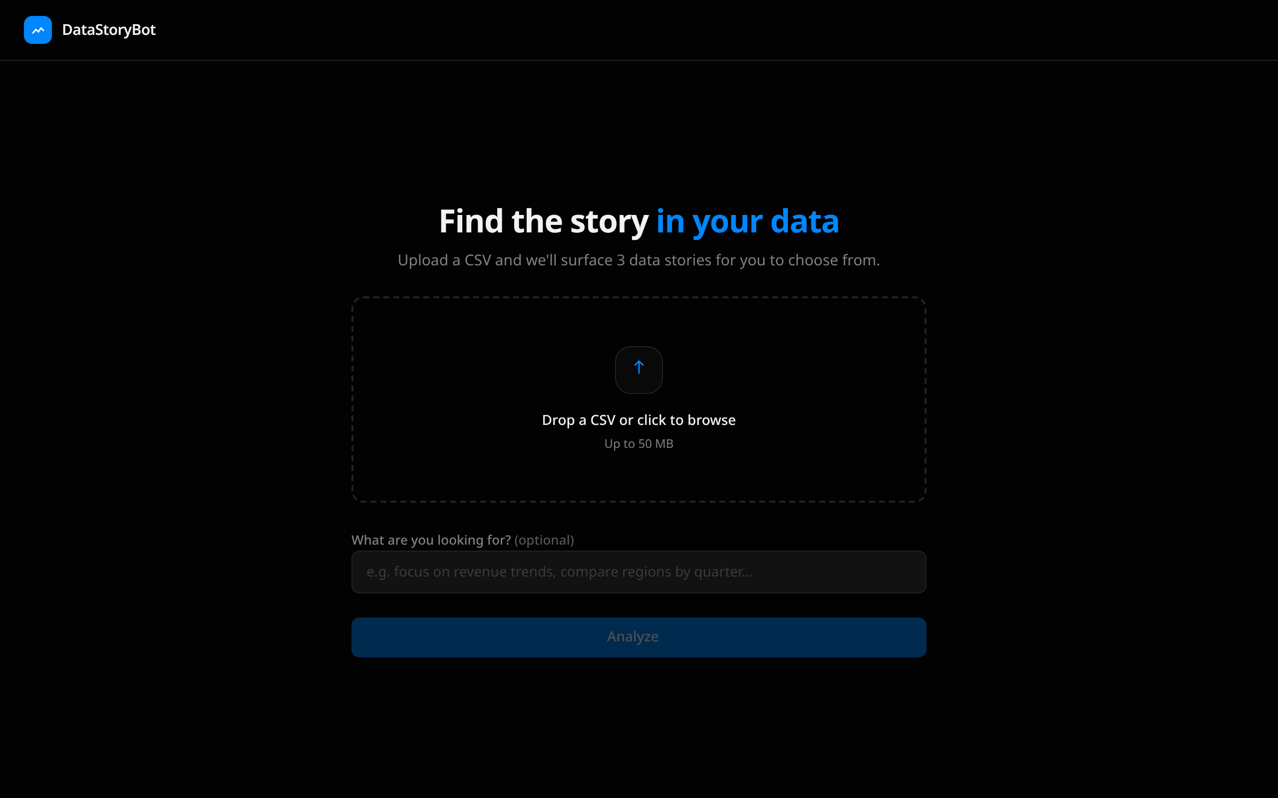 DataStoryBot screenshot