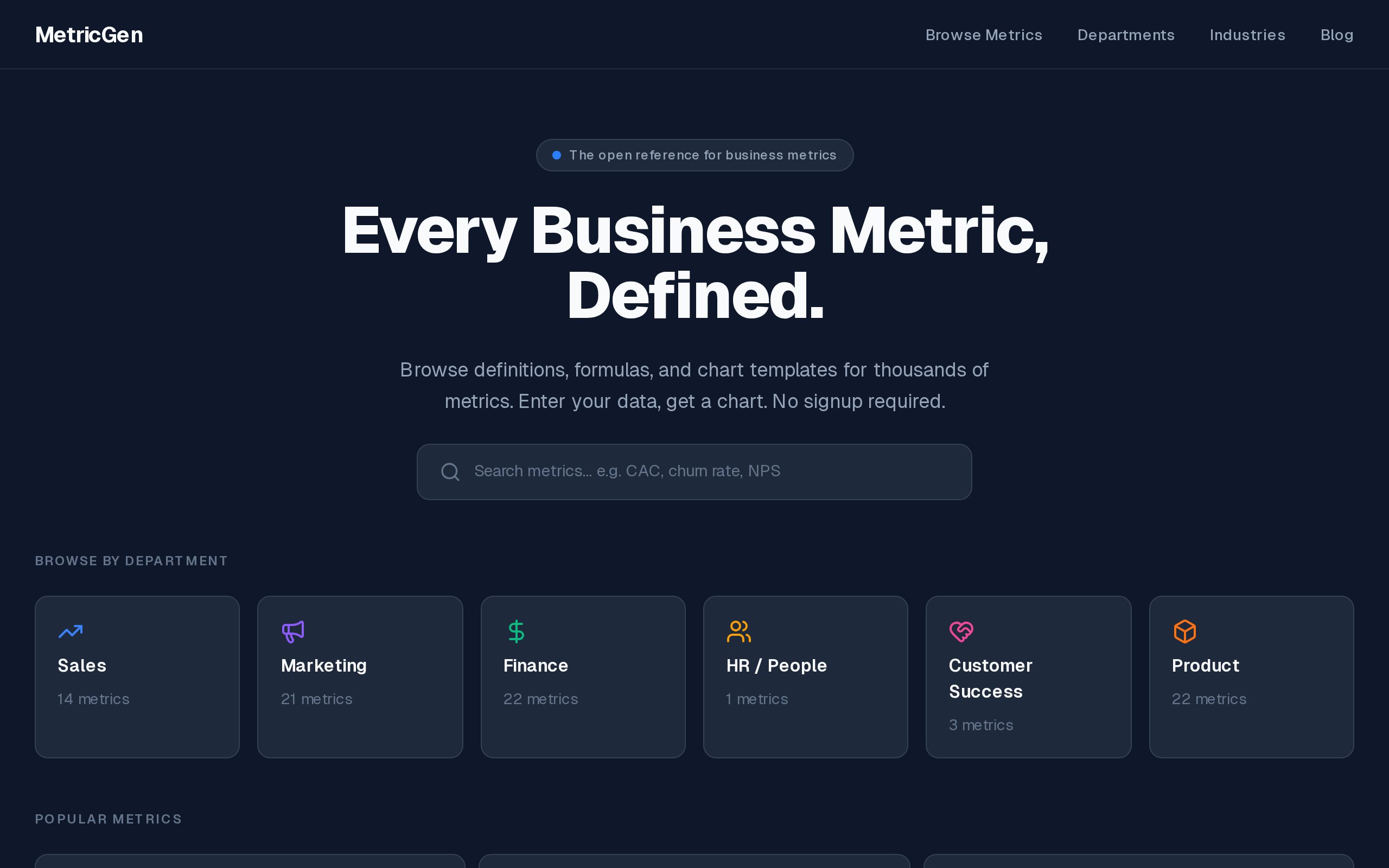 MetricGen screenshot